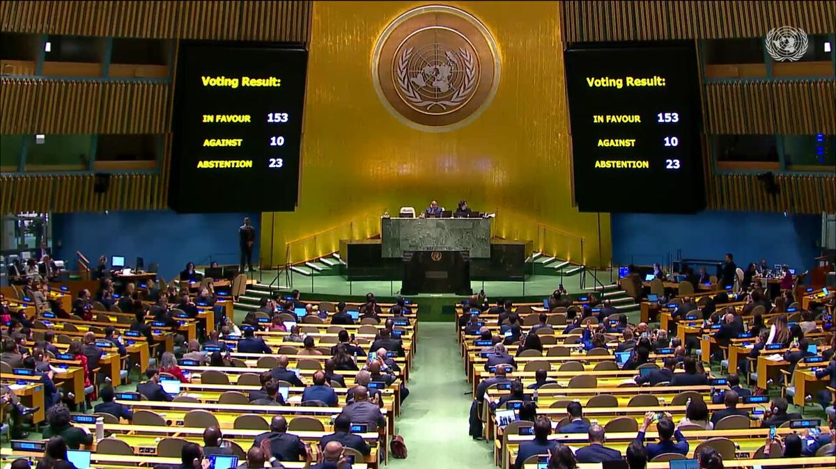 تصویب قطعنامه در مورد آتش‌بس در غزه در مجمع عمومی سازمان ملل