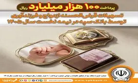 حمایت گسترده بانک سپه از تشکیل خانواده و جوانی جمعیت/پرداخت ۱۰۰ هزار میلیارد ریال تسهیلات در نیمه نخست سال ۱۴۰۵