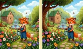 تست بینایی/ سه تفاوت روباه در باغ گل ها را تشخیص دهید