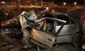 مرگ 5 جوان در پژو 405 مچاله شده