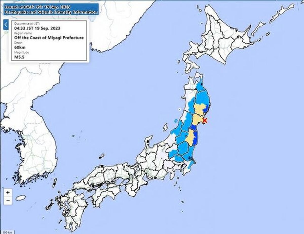  زلزله ۵.۵ ریشتری در ژاپن