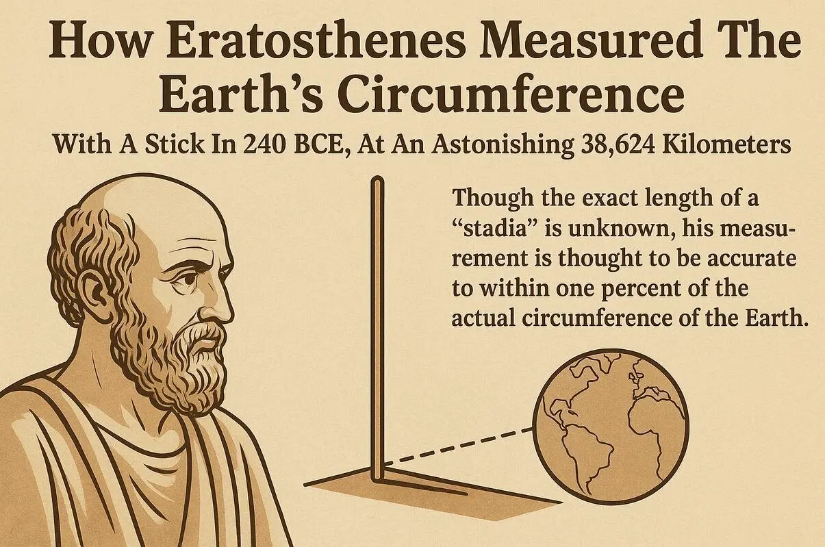محاسبه دقیق محیط زمین با یک تکه چوب در ۲۴۰۰ سال پیش