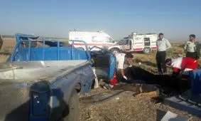 یک کشته و یک مجروح در حادثه واژگونی خودروی نیسان