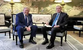 چهره خندان ترامپ در دیدار با اردوغان!