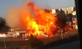 کارگر عاشق‌پیشه پمپ بنزین را به آتش کشید/ ویدئو