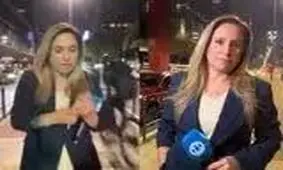 سرقت نافرجام موبایل خانم خبرنگار در حین آماده‌سازی گزارش زنده/ ویدئو 