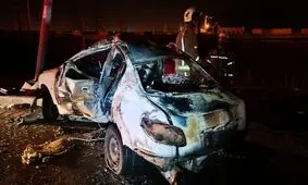 حریق خودرو جان دو نفر را گرفت