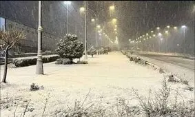 بارش شدید برف در جاده چالوس/ ویدئو