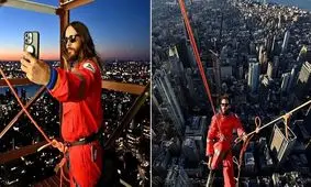 تاریخ‌سازی جرد لتو با صعود به بالای ساختمان امپایر استیت نیویورک/ ویدئو