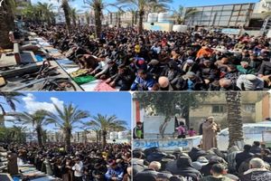  برگزاری نماز جمعه در شمال غزه پس از ۱۲۶ روز/ ویدئو