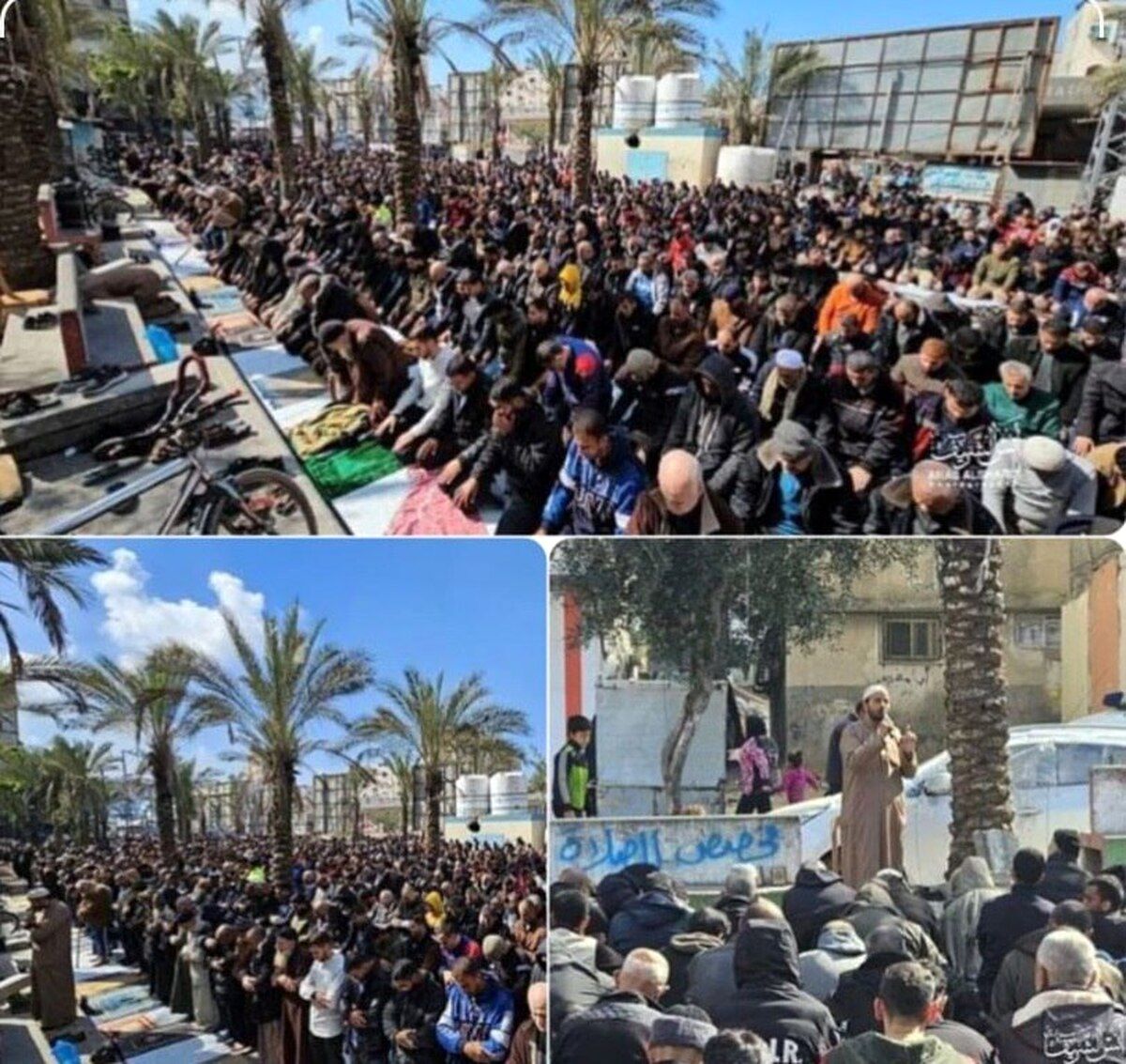 برگزاری نماز جمعه در شمال غزه پس از ۱۲۶ روز/ ویدئو