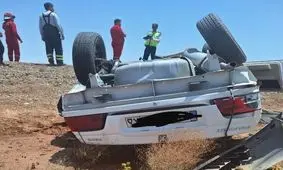 خودروی حامل امام جمعه سرخه حوالی لاسجرد واژگون شد

