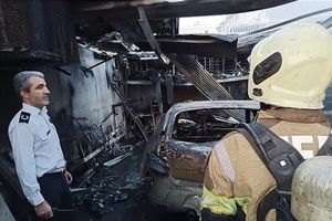 سوختن دو خودرو در آتش‌سوزی جنوب تهران