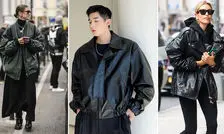 ایده های جذاب برای استایل کت چرم اورسایز/ تصاویر