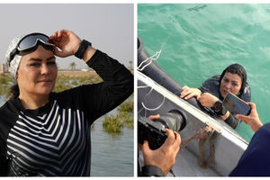  گزارش سایت گینس از رکوردشکنی شناگر زن ایرانی/ الهام السادات اصغری مایو کامل پوشیده بود که ۶ کیلوگرم به وزن او اضافه می کرد