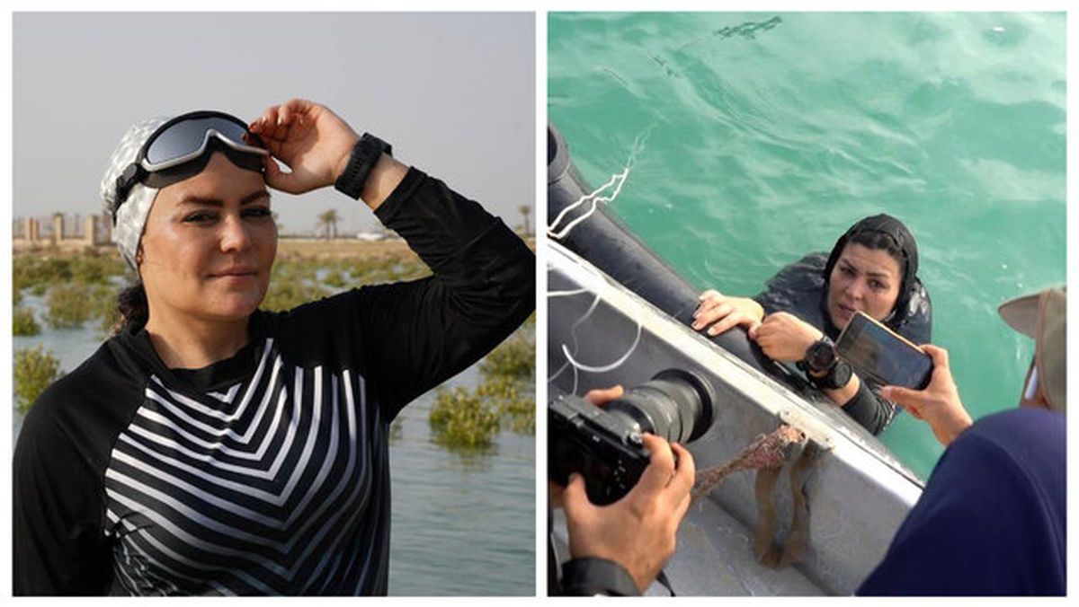  گزارش سایت گینس از رکوردشکنی شناگر زن ایرانی/ الهام السادات اصغری مایو کامل پوشیده بود که ۶ کیلوگرم به وزن او اضافه می کرد