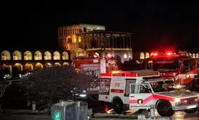 آتش سوزی در میدان نقش جهان اصفهان