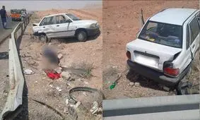 فوت سرنشینان عقب یک خودروی پراید به علت نبستن کمربند ایمنی