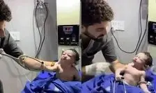 نوزاد تازه‌ متولد شده با یک حرکت بامزه پربازدید شد/ ویدئو