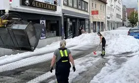 برف تابستانی در آلمان/ ویدئو