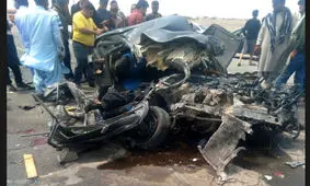 3 کشته در تصادف وحشتناک پراید و کامیون در کرمان