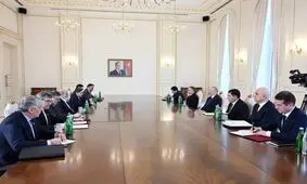دیدار دبیر شورای عالی امنیت ملی ایران با الهام علی‌اف

