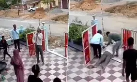 لحظه هولناک برق‌گرفتگی یک مرد جوان مقابل خانه‌اش/ ویدئو