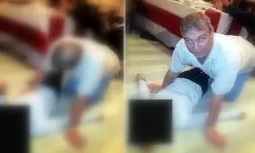 عکس شاهزاده چهار دست و پا بالای سر یک زن ناشناس!