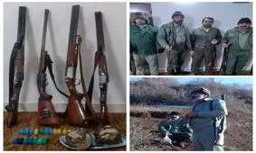 کشف و ضبط جهار قبضه سلاح شکاری به همراه لاشه دو قطعه کبک در سیاهکل