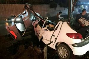 تصادف مرگبار دو سواری ۲۰۶ با ۴۰۵ در تهران