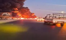 واژگونی تانکر سوخت در بغداد/ ویدئو