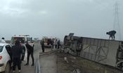 واژگونی اتوبوس در آزادراه زنجان – قزوین 29 مصدوم برجا گذاشت