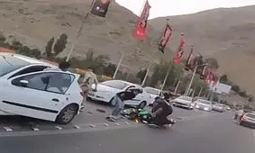 تصادف وحشتناک موتورسواران/ ویدئو
