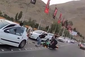 تصادف وحشتناک موتورسواران/ ویدئو