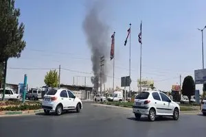آتش‌سوزی در کارخانه پالت‌سازی در محمدشهر
