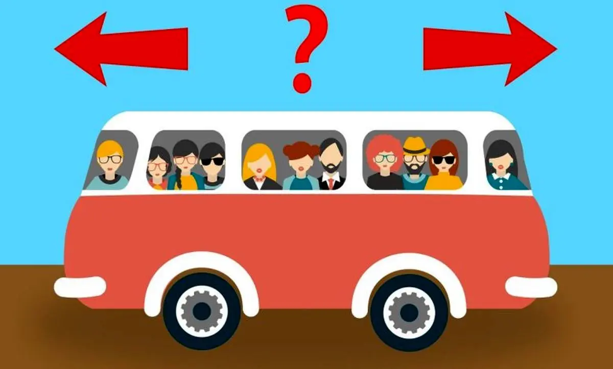 اگر ادعای باهوش بودن دارید بگویید که اتوبوس به کدام جهت در حال حرکت است؟