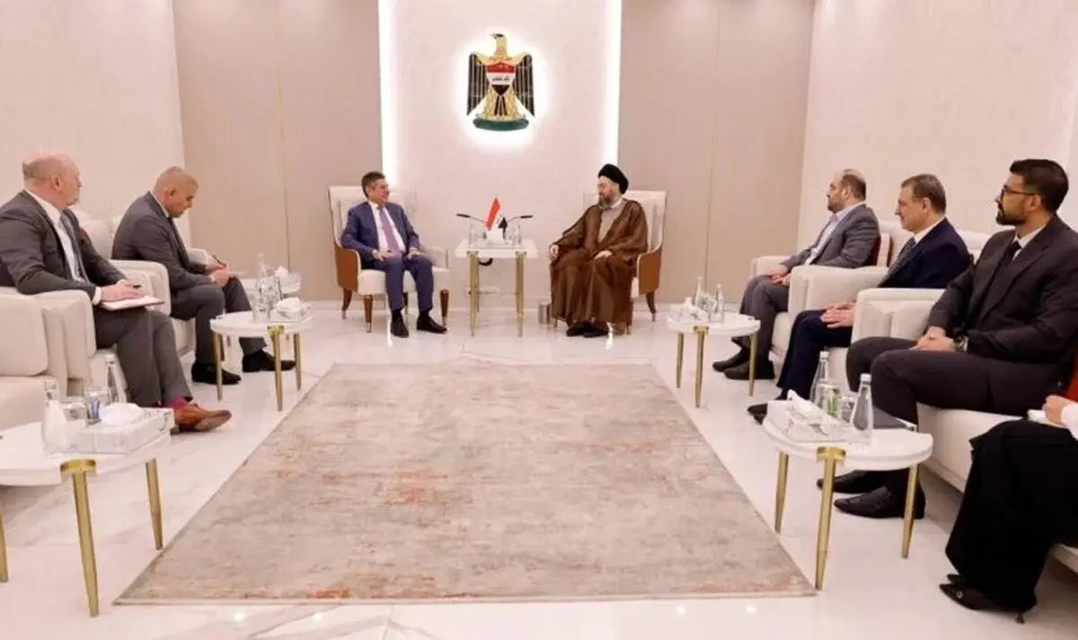 دیدار عمار حکیم با کاردار سفارت آمریکا/ تاکید رهبر جریان حکمت ملی عراق به گفتگو و تفاهم و پایان تنش در منطقه