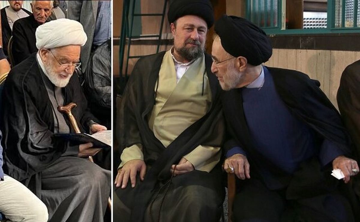 حضور خبرساز خاتمی و کروبی در یک مراسم ختم/ اولین حضور رئیس اسبق مجلس پس از رفع حصر در یک مراسم عمومی/ تصاویر