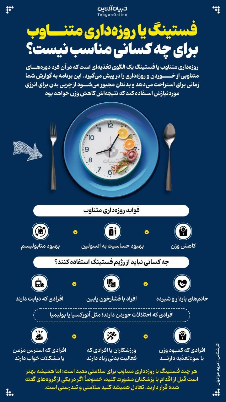 اینفوگرافیک/رژیم فستینگ برای چه کسانی مناسب نیست؟