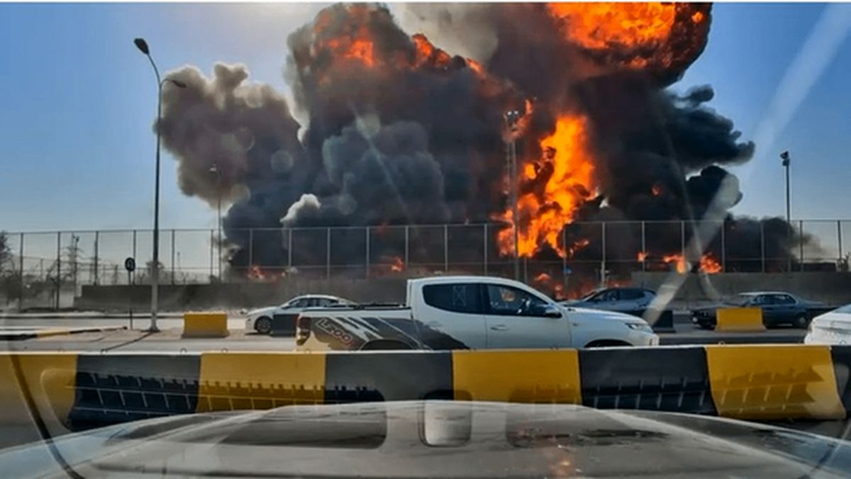 انفجار مهیب در میدان نفتی «الزبیر» در جنوب عراق/ ویدئو