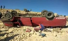 واژگونی مینی‌بوس در دشتستان/۱۷مصدوم و ۲ کشته/ ویدئو