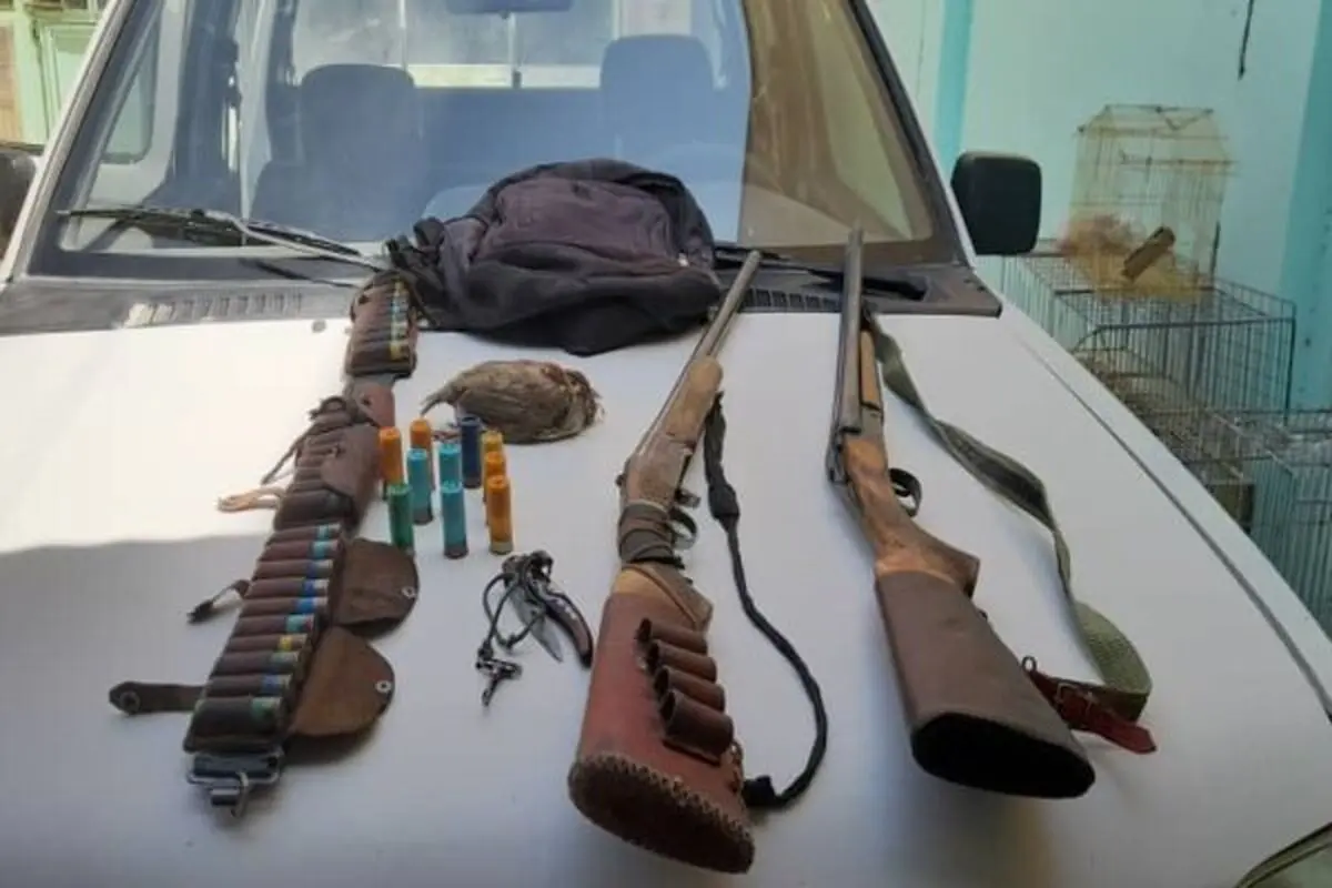 دستگیری چهار شکارچی غیر مجاز در غرب هرمزگان