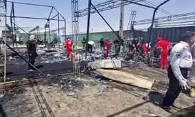 فوت یک خانم در آتش‌سوزی مرز مهران/ ویدئو