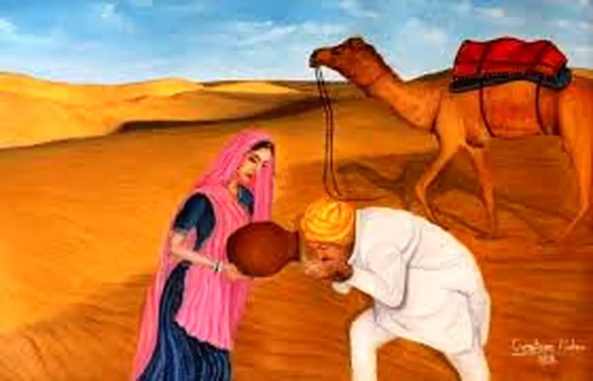 داستان اعرابی ساده دل و مشک آب بهشتی/ اعرابیِ ساده‌دل که آبِ کویری را آب کوثر پنداشت 