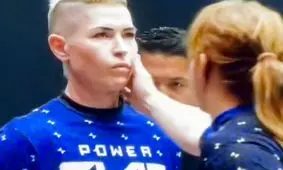 لحظه وحشتناک سیلی خوردن یک زن ورزشکار/ ویدئو