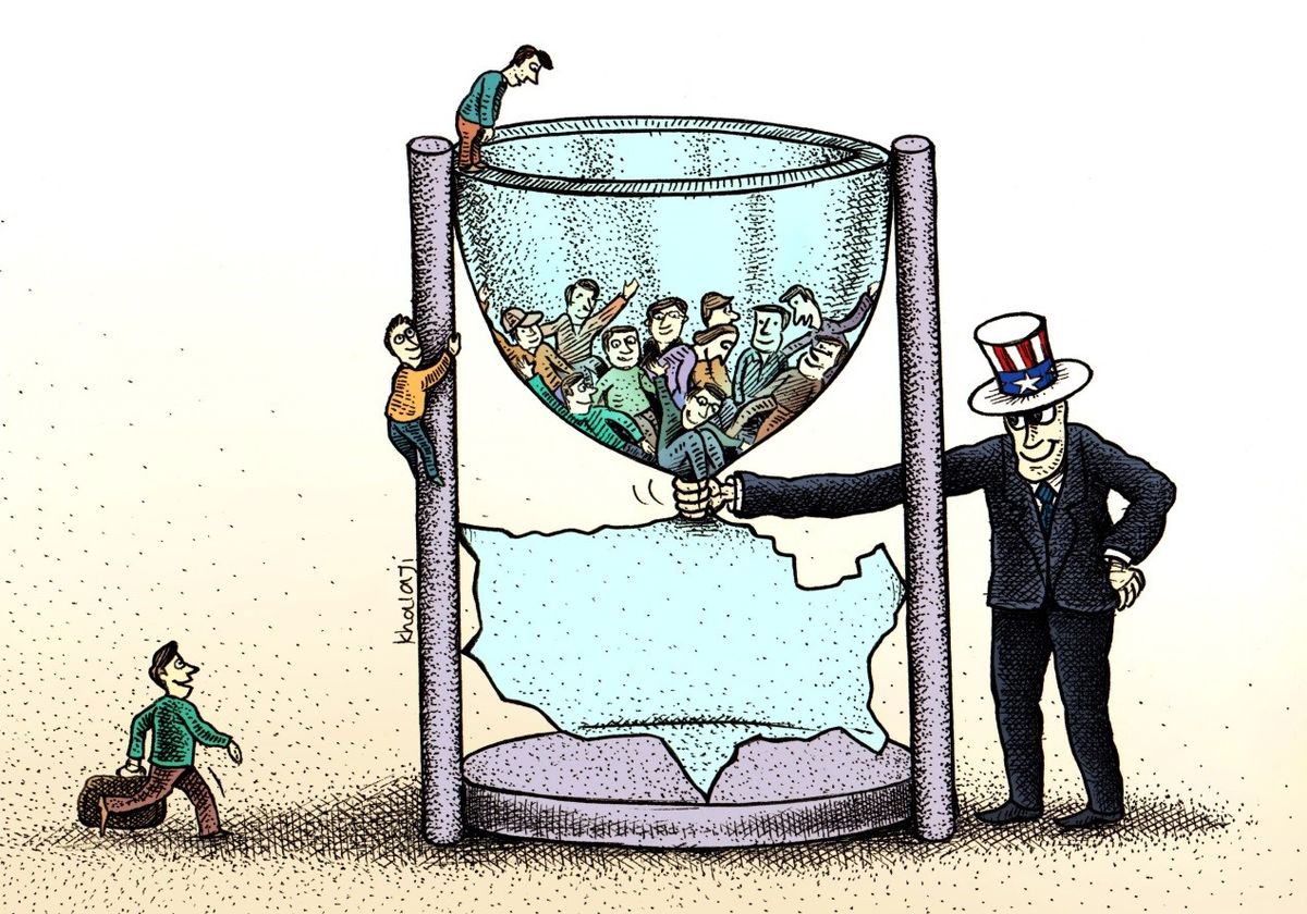 مهاجران، بازیچه دست دمکرات های آمریکا/ کاریکاتور