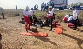 خروج اتوبوس از جاده در محور دامغان _ شاهرود