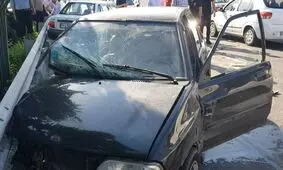 فرار راننده پراید از دست پلیس منجر به تصادف شد/ ویدئو