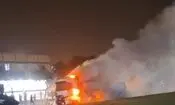 مهار آتش‌سوزی تانکر گاز در غرب زاهدان/ ویدئو