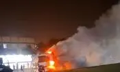 مهار آتش‌سوزی تانکر گاز در غرب زاهدان/ ویدئو